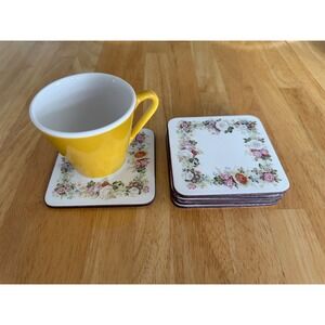 Vintage Pimpernel England Cork Back Coaster Set Set of 6 – English Garden Design
